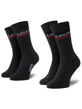 Levi's® Levi's Σετ 2 ζευγάρια ψηλές κάλτσες unisex 37157-0153 Μαύρο