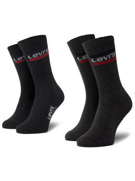 Levi's® Levi's® Súprava 2 párov vysokých ponožiek unisex 37157-0153 Čierna