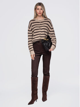 Ombre Ombre Sweter OW-SW-E0029 Beżowy Relaxed Fit