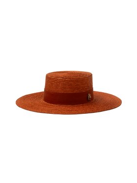 Paris+Hendzel Paris+Hendzel Kapelusz Carrot Wide Brim Canotier Pomarańczowy