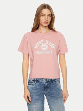 Guess Guess Póló W5RI43 K8HM0 Rózsaszín Regular Fit