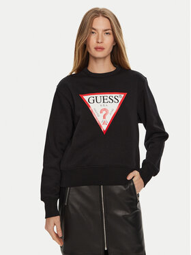 Guess Guess Džemperis ar kapuci W2YQ16 KBA11 Melns Regular Fit