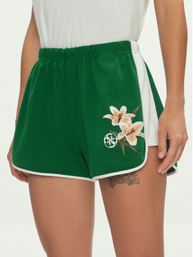 Guess Guess Szövet rövidnadrág Zoey V4GD05 KC5R0 Zöld Loose Fit