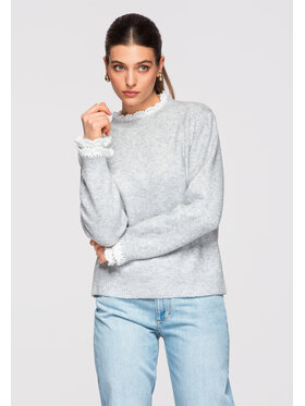 Ombre Ombre Sweter OW-SWSW-0105 Szary Regular Fit