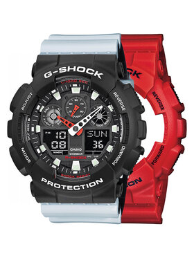 Casio Casio Zegarek SET GA-100B-4AER + BEZEL 10508136 + PASEK 10527469 Biały