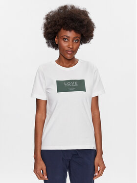 Seidensticker Seidensticker Тениска на пижама Mix & Match Satement T-Shirt Бял Straight Fit