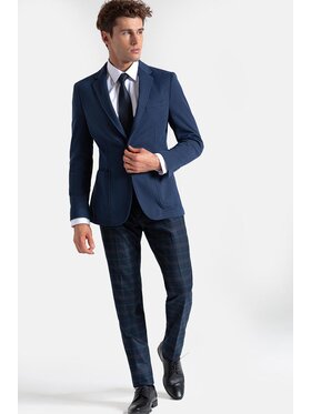 PAWO PAWO Marynarka DENVER Granatowy Slim Fit
