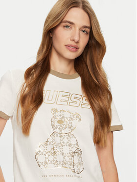 Guess T-shirt V4BI02 K8FQ4 Écru Regular Fit