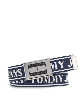Tommy Jeans Tommy Jeans Pánský pásek Tjm Skater B Jacquard Belt 4.0 AM0AM11196 Tmavomodrá
