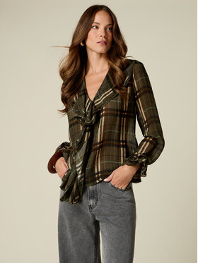 Oltre Oltre Bluzka 2114R003214N0Z5 Zielony Regular Fit