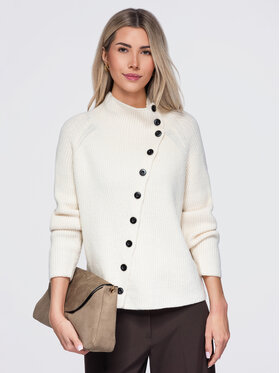 Ombre Ombre Sweter OW-SW-E0014 Beżowy jasny Regular Fit
