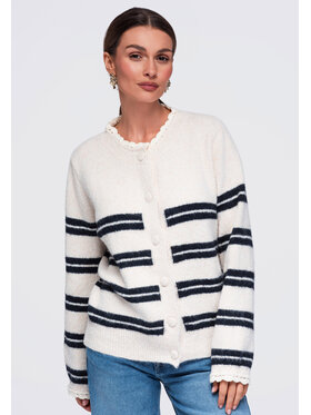 Ombre Ombre Sweter OW-SW-E0009 Beżowy Relaxed Fit