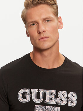 Guess T-shirt M4BI45 I3Z14 Crna Slim Fit