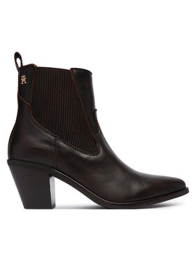 Tommy Hilfiger Tommy Hilfiger Čizme Leather Western Chelsea Boot FW0FW09582 Smeđa