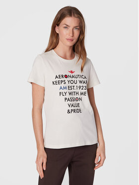 Aeronautica Militare Aeronautica Militare T-Shirt 222TS2037DJ496 Μπεζ Regular Fit
