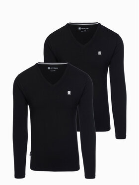 Ombre Ombre Sada 2 ks longsleeves Z87 Černá Regular Fit
