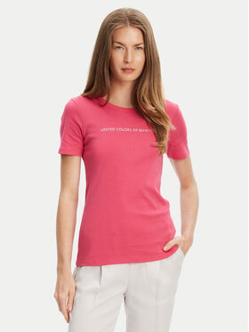 United Colors Of Benetton United Colors Of Benetton T-shirt 3GA2E16A2 Ružičasta Regular Fit