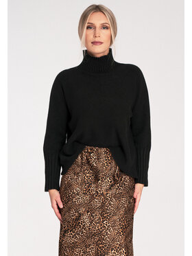 FIGL FIGL Svetr M1101 Černá Loose Fit