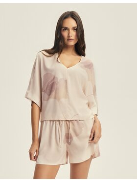 Esotiq Esotiq Piżama 43817 Beżowy Regular Fit