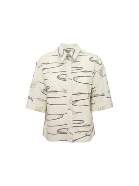 Max Mara Max Mara Koszula q-roa-35516 Beżowy Regular Fit