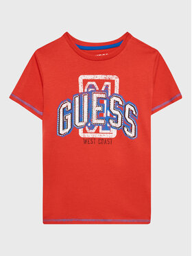 Guess Guess T-Shirt L3RI11 K8HM0 Czerwony Regular Fit