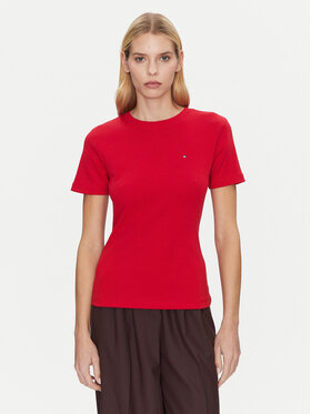 Tommy Hilfiger Tommy Hilfiger Marškinėliai New Cody WW0WW40587 Raudona Slim Fit
