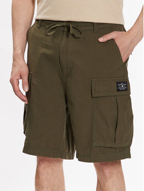 DC DC Pantalon scurți din material ADYWS03068 Verde Regular Fit