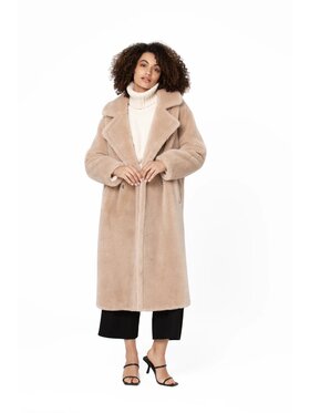 GIODORO GIODORO Μάλλινο παλτό S Μπεζ Straight Fit