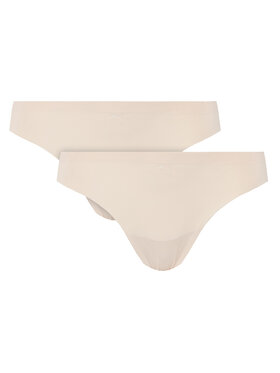 Puma Puma Komplet 2 par stringów 935021 Beżowy