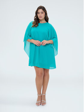 Fiorella Rubino Fiorella Rubino Sukienka codzienna 7023T001873N025 Turkusowy Over Fit