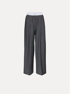 La Mania La Mania Spodnie materiałowe ELODIE Szary Basic Fit