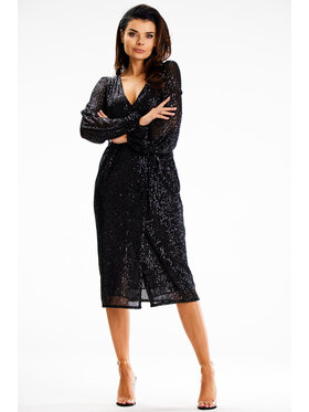 Awama Awama Sukienka wieczorowa A632 Czarny Basic Fit