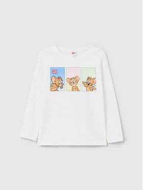 OVS OVS Halenka TOM AND JERRY 1439167 Bílá Regular Fit