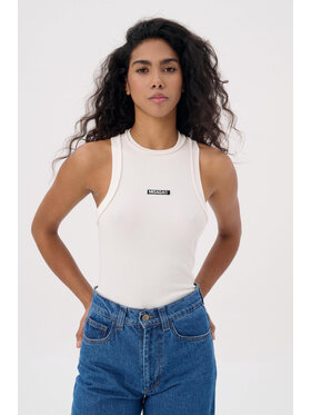 Misaga Misaga Top CORE RIB TANK TOP Biały Slim Fit