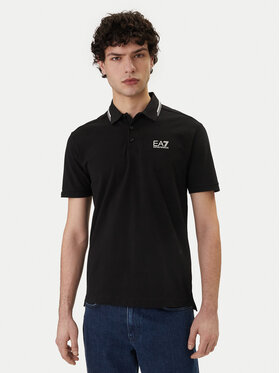 EA7 Emporio Armani EA7 Emporio Armani Тениска с яка и копчета 7M001604 AF13511 UC001 Черен Regular Fit