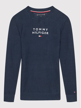 Tommy Hilfiger Tommy Hilfiger Sweter Th Logo KB0KB06932 M Granatowy Regular Fit
