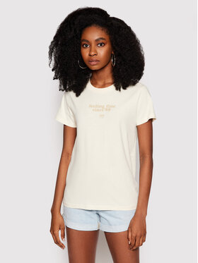 Lee Lee T-Shirt Crew Neck L44OYGQB 112109942 Beżowy Regular Fit