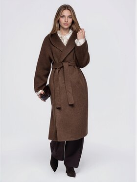 Ombre Ombre Płaszcz przejściowy OW-CT-E0036 Brązowy Regular Fit