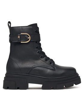 Tommy Hilfiger Tommy Hilfiger Trapery Leather Th Buckled Lace-Up Boot FW0FW09550 Czarny