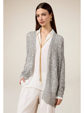 Oltre Oltre Kardigan M408E001754N013 Szary Baggy Fit