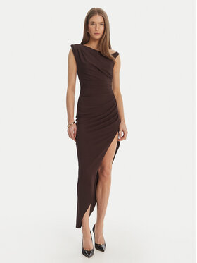Elisabetta Franchi Elisabetta Franchi Koktejlové šaty AB-906-61E2-450 Hnedá Regular Fit