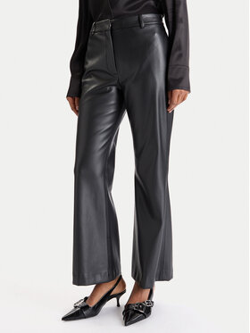 HUGO HUGO Spodnie z imitacji skóry Hamunelle-1 50546824 Czarny Flare Fit