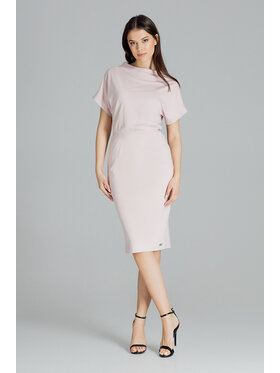 Lenitif Lenitif Sukienka L087 Różowy Regular Fit