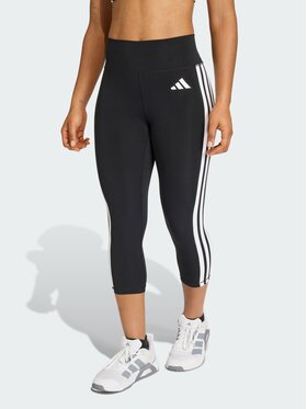 adidas adidas Legginsy Optime Essentials Workout 3-Stripes 3/4 Czarny Fitted Fit