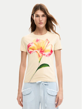 Desigual Desigual Marškinėliai Estocolmo 26SWTK03 Smėlio Regular Fit