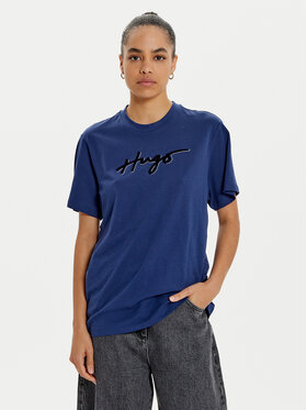 HUGO Hugo Marškinėliai 50528585 Tamsiai mėlyna Regular Fit