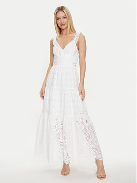 Guess Guess Φόρεμα καλοκαιρινό Sl Palma Long W4GK46 WG571 Λευκό Regular Fit