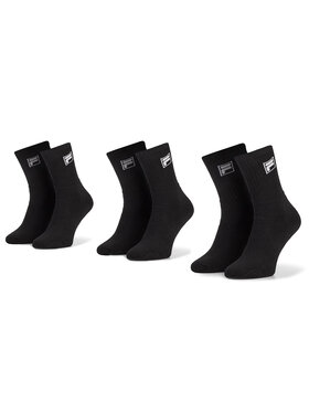 Fila Fila 3er-Set hohe Unisex-Socken Calza Tennis Socks F9000 Schwarz