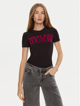 Versace Jeans Couture Versace Jeans Couture T-shirt 77HAHL01 Crna Regular Fit