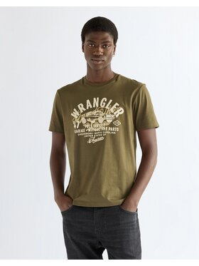 Wrangler Wrangler T-Shirt AMERICANA TEE Zielony Regular Fit